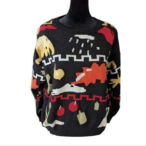 Colorful Abstract Dinosaur Pattern Sweater